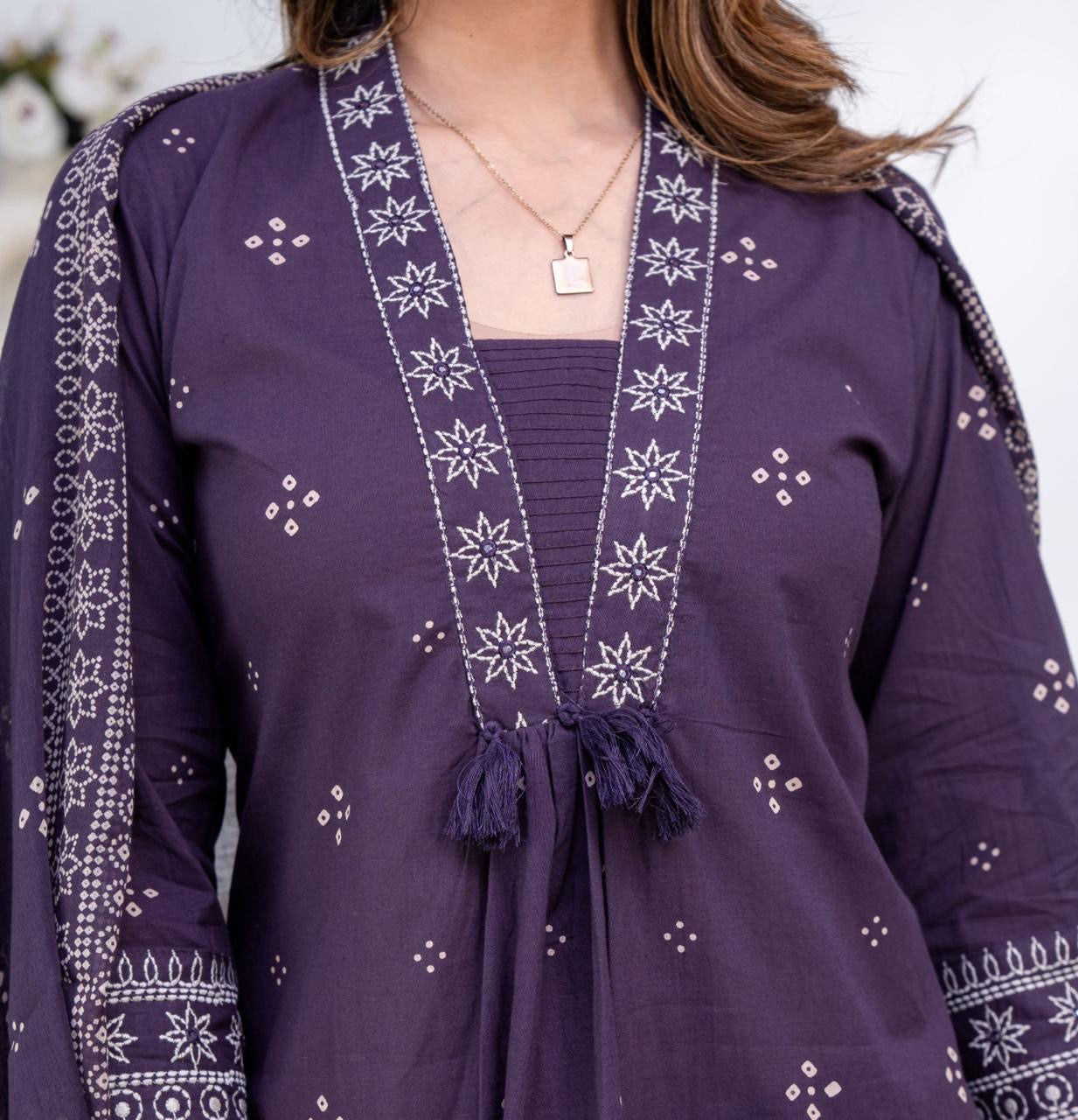 Heavy Embroidered Suit Set - Pure Cotton