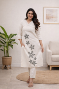Cotton Flex Embroidered Kurta Pant Set