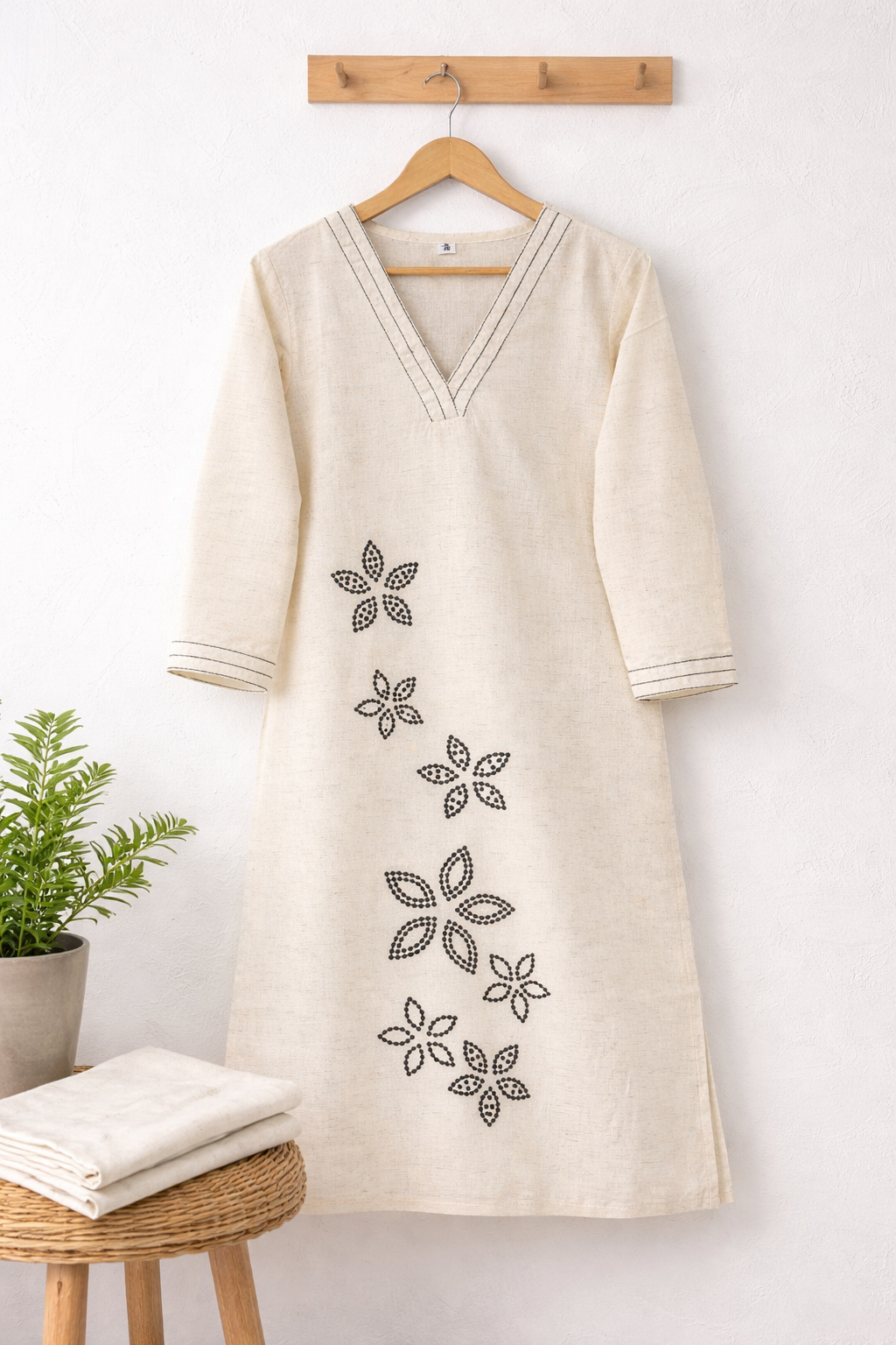 Cotton Flex Embroidered Kurta Pant Set