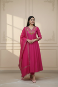 Pink Anarkali - Light Pink Heels
